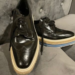 Prada Black Lace up Brogues